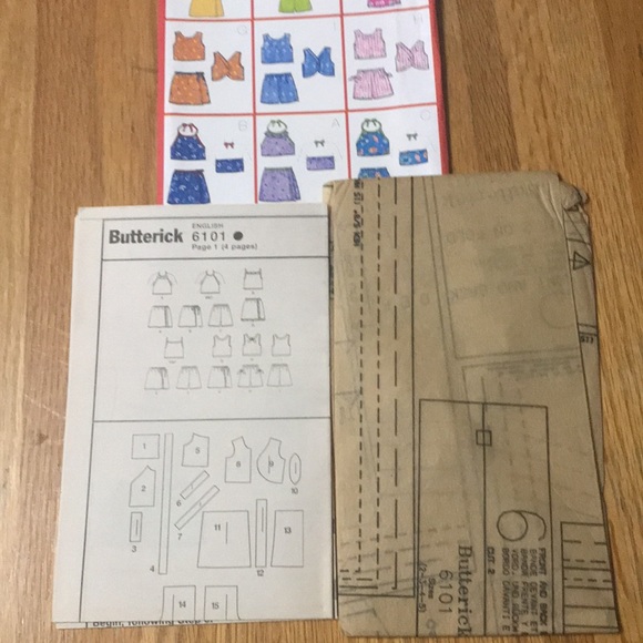 Vintage sewing pattern Butterick 6101 little girls top skirt and shorts - Picture 3 of 4